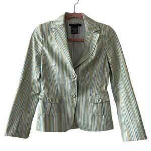 Laundry By Shelli Segal Pastel Striped Cotton Blend Blazer Size 4